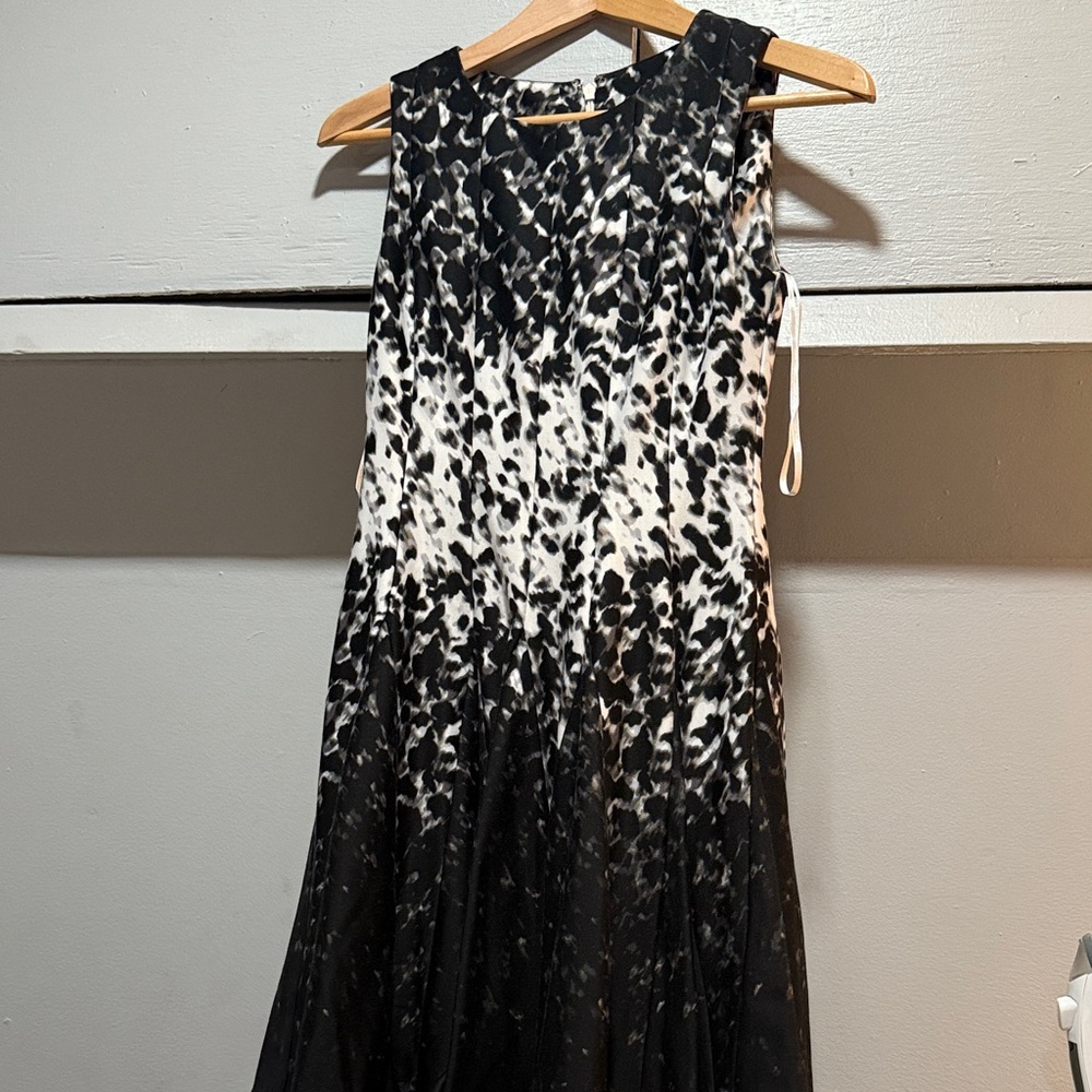 Elegant Black and White Sleeveless Dress